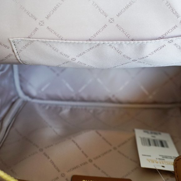 Michael Kors Kenly M Backpack PVC Leather MK Brown - Picture 9 of 11